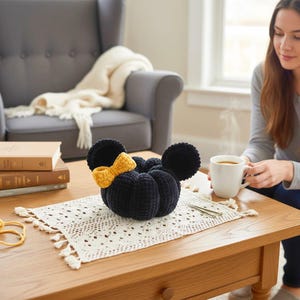 Halloween Crochet Pattern, Halloween Pumpkin Toy, Amigurumi Plush Mouse Fall Decor image 2