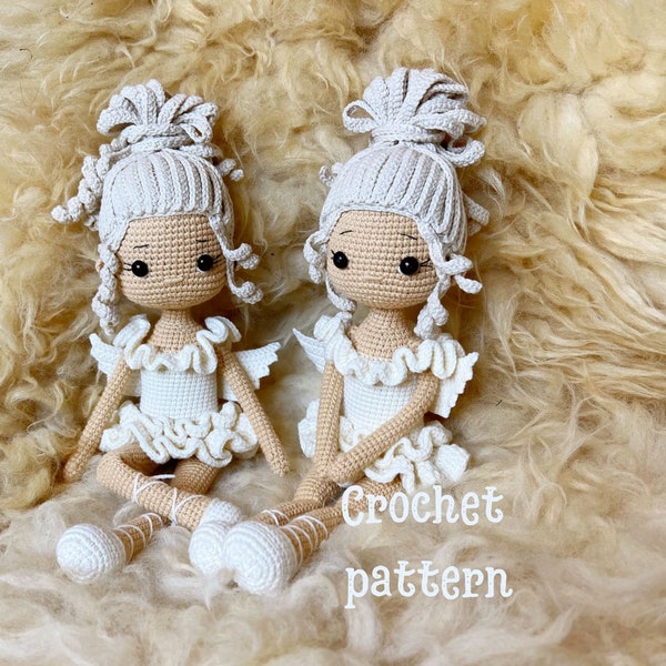 crochet doll pattern, amigurumi doll, angel doll, ballerina doll, crochet ballerina, amigurumi angel, dancer doll, ballerina crochet doll