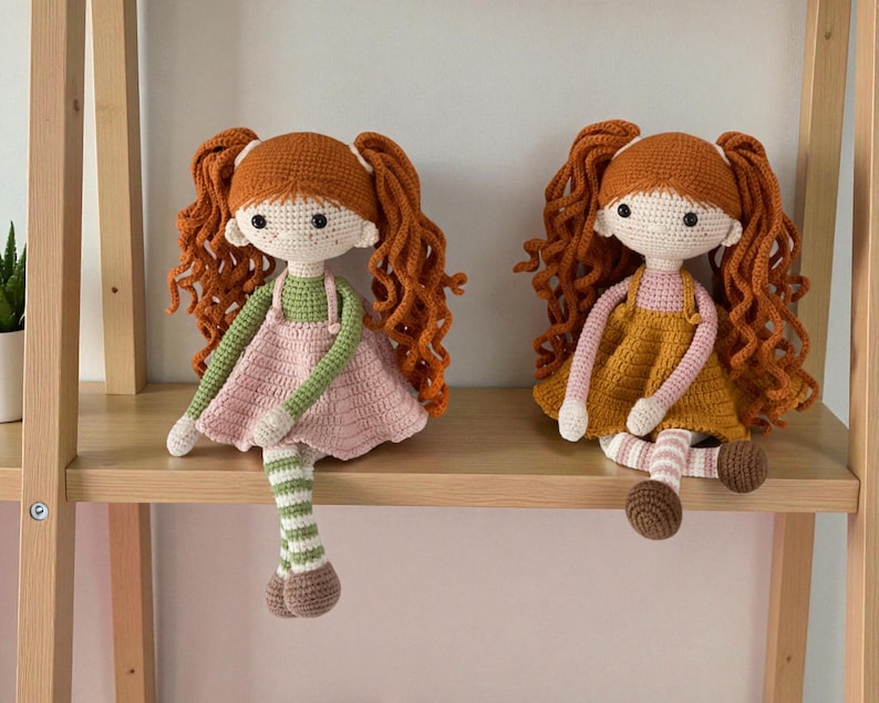 Crochet Doll Pattern, Curly Hair Amigurumi Girl, PDF Instant Download image 8