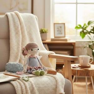 Patroon gehaakte feeënpop, amigurumi meisje met vleugels pdf afbeelding 8