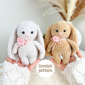 crochet bunny pattern, crochet pattern, easter crochet bunny, easy crochet pattern, crochet pattern for beginners, amigurumi pattern,