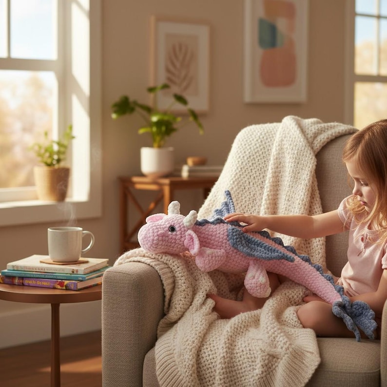 Dragon Crochet Pattern, Amigurumi Toy Tutorial, Fantasy Plush DIY Gift image 10