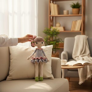 Patroon gehaakte feeënpop, amigurumi meisje met vleugels pdf afbeelding 4