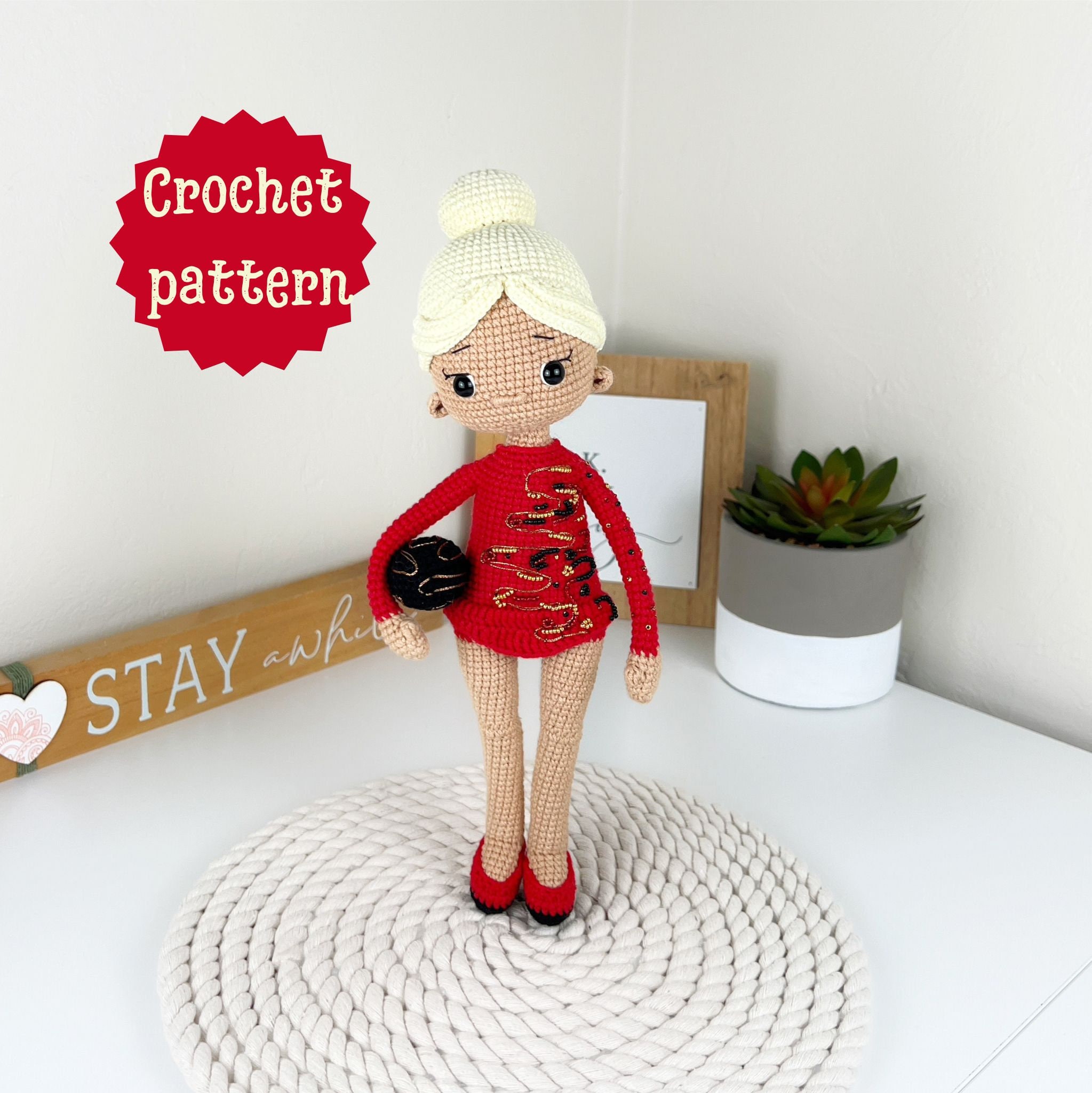Crochet Doll Pattern,crochet Pattern Dolls Athlete Gymnast, Amigurumi Doll,  Gymnastics Crochet Doll, Amigurumi Sport,crochet Gymnastics Girl 