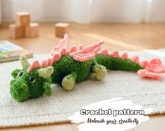 Dragon Crochet Pattern, Plush Amigurumi PDF, Fantasy Toy Tutorial