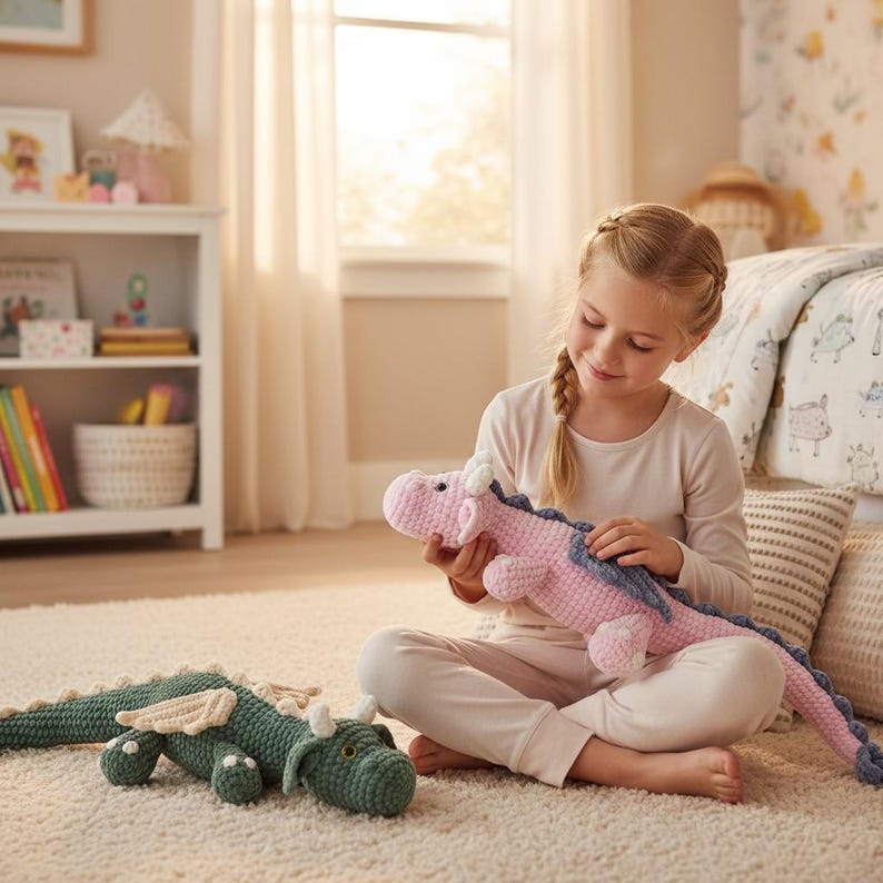 Dragon Crochet Pattern, Amigurumi Toy Tutorial, Fantasy Plush DIY Gift image 11