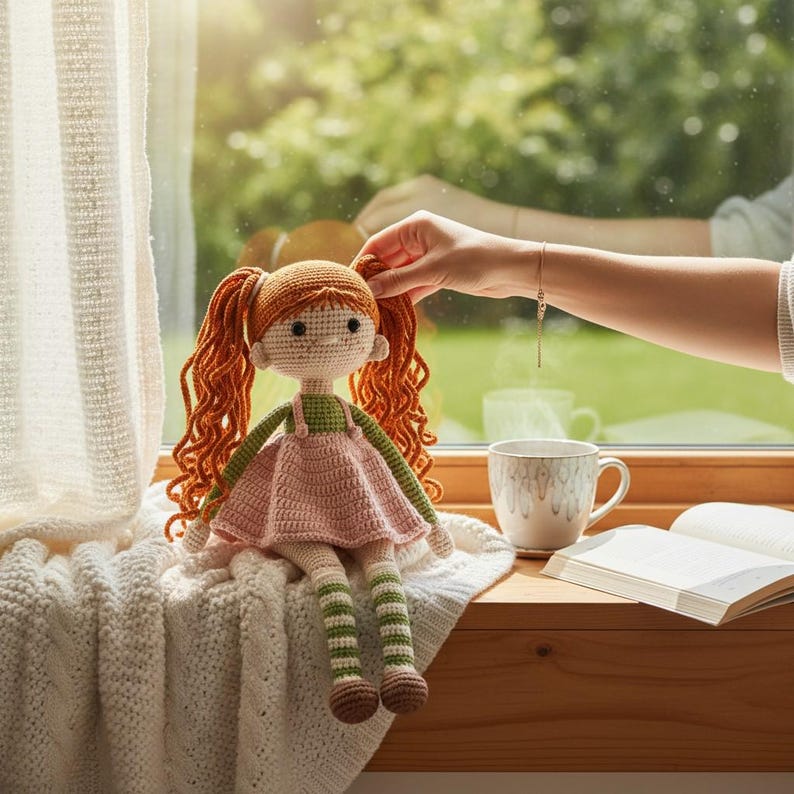 Crochet Doll Pattern, Curly Hair Amigurumi Girl, PDF Instant Download image 3