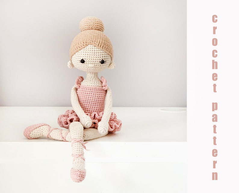 Crochet doll pattern, Ballerina pattern, amigurumi ballerina, crochet ballerina, amigurumi doll, dancer doll, ballerina crochet doll 画像 7