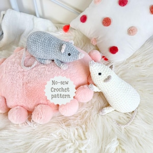 crochet rat pattern, no-sew crochet toy, crochet mouse, amigurumi rat, beginner crochet, easy crochet pattern, plushie crochet toy, rat toy