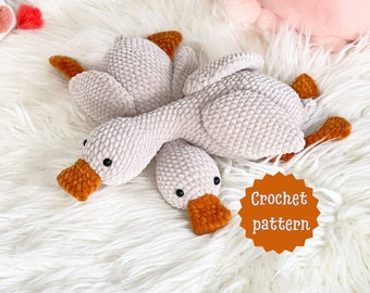 Crochet goose pattern, Crochet birds, Amigurumi goose, Plush crochet pattern, Crochet for beginnes, Easy crochet goose pattern, Plusies toy