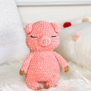 Pig crochet pattern, plush pig, crochet pig pattern beginner, crochet pattern amigurumi, easy crochet pattern, plushie toy pattern image 4