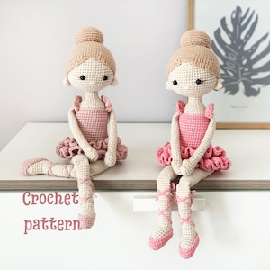 Modèle de poupée au crochet, modèle ballerine, ballerine amigurumi, ballerine au crochet, poupée amigurumi, poupée danseuse, poupée au crochet ballerine image 1