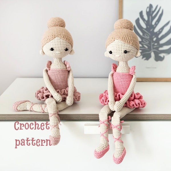 Crochet doll pattern, Ballerina pattern, amigurumi ballerina, crochet ballerina, amigurumi doll, dancer doll, ballerina crochet doll