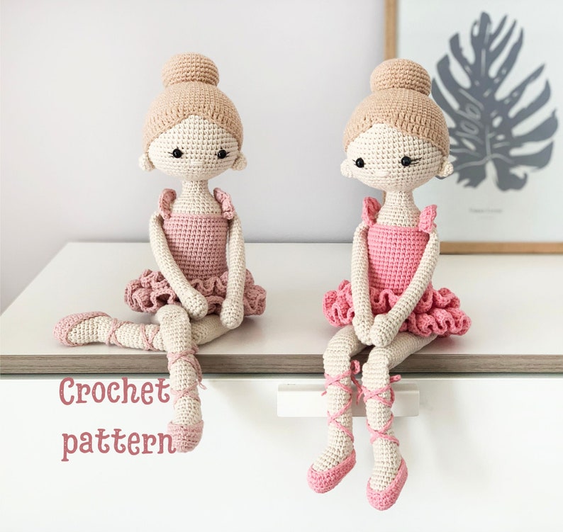 Modèle de poupée au crochet, modèle ballerine, ballerine amigurumi, ballerine au crochet, poupée amigurumi, poupée danseuse, poupée au crochet ballerine image 1