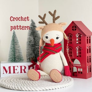 Crochet pattern snowman, christmas crochet pattern, crochet snowman,christmas crochet patterns home decor, amigurumi christmas,christmas toy