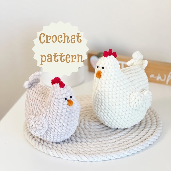 Crochet chicken pattern, Plush crochet chicken,Amigurumi chicken, crochet hen pattern, plush crochet country chicken,Easter crochet decor