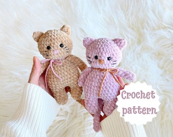 kat haakpatroon voor beginners, kat amigurumi patroon, haakpatroon voor pluche garen, haakpatroon dieren, pluche gehaakte kat