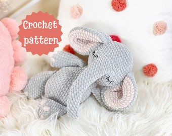 Plush Elephant Amigurumi Crochet Pattern, Easy amigurumi,Crochet plushie elephant, Crochet pattern animal,Crochet pattern elephant