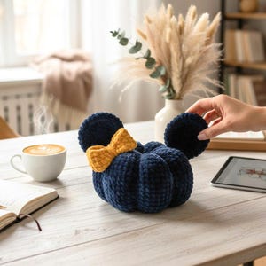 Halloween Crochet Pattern, Halloween Pumpkin Toy, Amigurumi Plush Mouse Fall Decor image 8