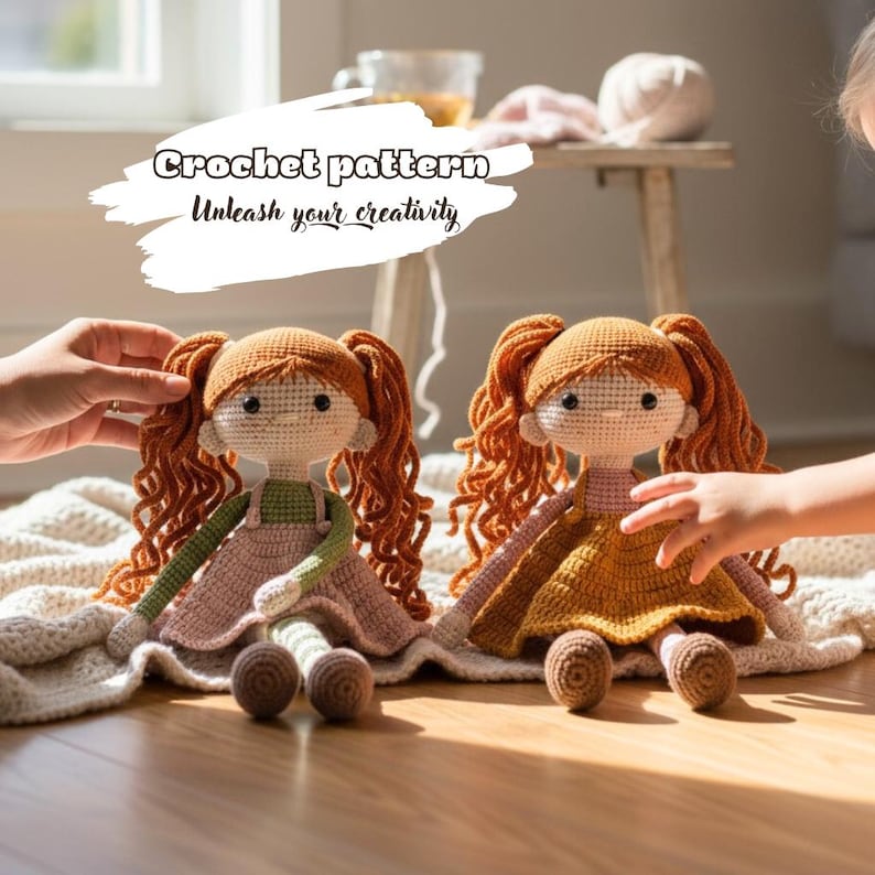 Crochet Doll Pattern, Curly Hair Amigurumi Girl, PDF Instant Download image 10