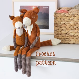 Zabawka szydełkowa, amigurumi lis, Wzór szydełkowy na lisa, Wzór leśnego zwierzęcia, Wzór amigurumi, Wzór rudy lis, Amigurumi zabawka PDF, Wzór na zabawkę