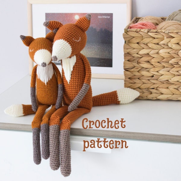 Crochet toy, amigurumi fox, Crochet Fox Pattern, Forest Animal pattern, Amigurumi pattern, Pattern red fox, Amigurumi toy PDF, Toy pattern