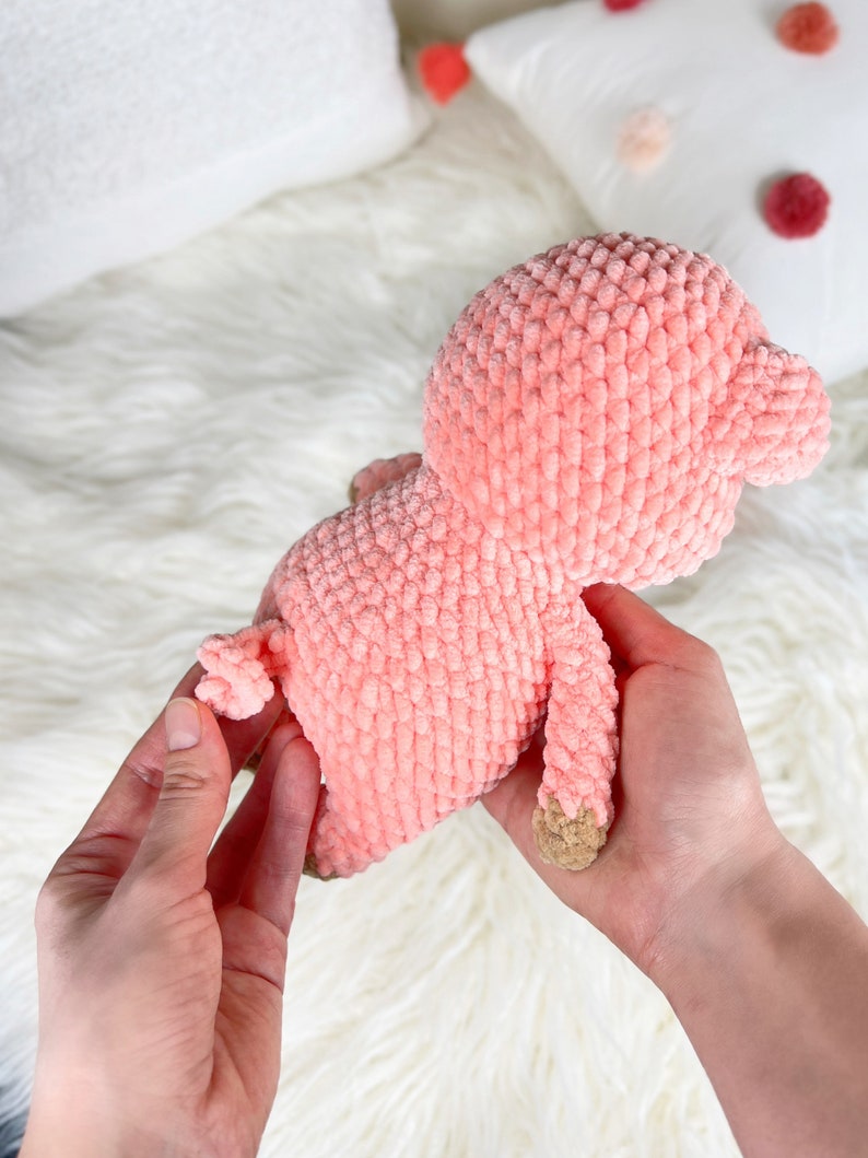 Pig crochet pattern, plush pig, crochet pig pattern beginner, crochet pattern amigurumi, easy crochet pattern, plushie toy pattern image 5