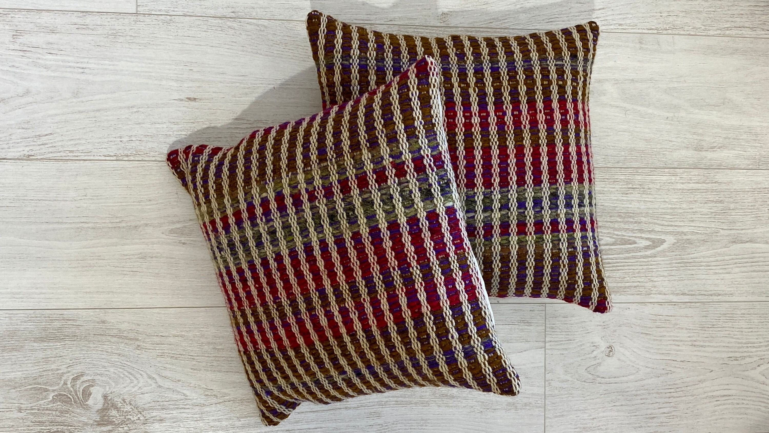 2 Coussins Upcycling Tricot Laine - Rétro Vintage Lainage Pièces Uniques Les Cousardes®