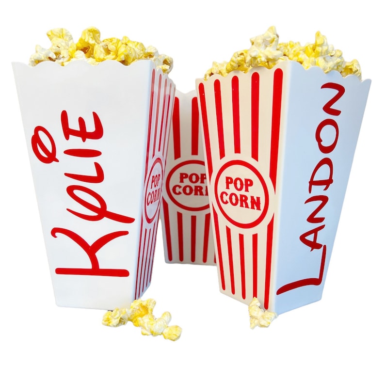 Personalized Popcorn Tub Popcorn Bucket Movie Night Favors Etsy