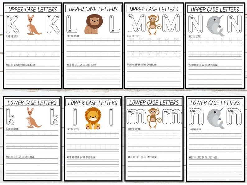 Alphabet Tracing Worksheets: 52 Letter Tracing Pages (PDF Pattern) - Etsy