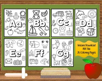 Alphabet Malseiten: ABC Arbeitsblätter zum Ausdrucken (PDF-Download)