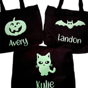 Trick or Treat Halloween Bag, Personalized Halloween Bag, Halloween Gifts for Kids, Halloween Favors, Glow In The Dark Trick or Treat Bag
