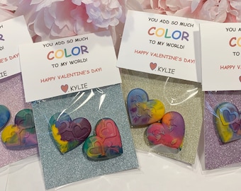 Valentine's Day Heart Crayons: Kids Classroom Favors - Set of 4