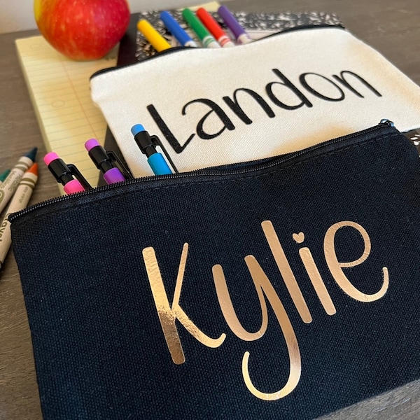 Gifts for Kids, Personalized Pouch, Custom Pouch, Kids Pencil Bag, Pencil Pouch, Canvas Travel Pouch, Makeup Bag, Graduation Gifts