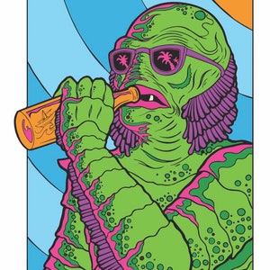 A6 creature from the black lagoon inspired mini print