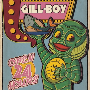 GILL-BOY creature from the black lagoon print