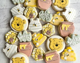 Mini Winnie the Pooh Baby Shower Cookies