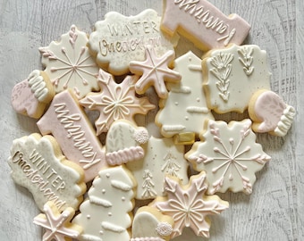 Winter Onederland birthday cookies