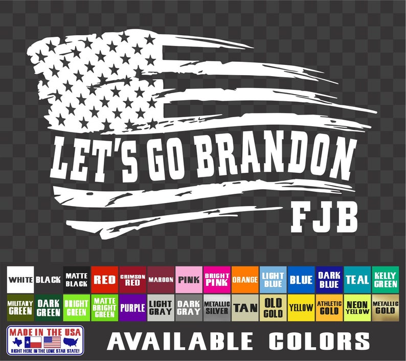 Let's Go Brandon 'Fuck Joe Biden' sticker FJB American America Flag Vinyl Decal Patriot 