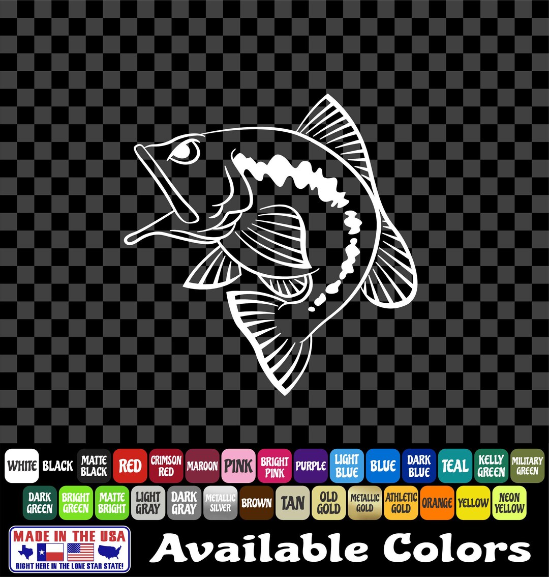 Largemouth BASS Sticker Angry Fish Mad Fishing Cut Vinyl Decal Truck ...