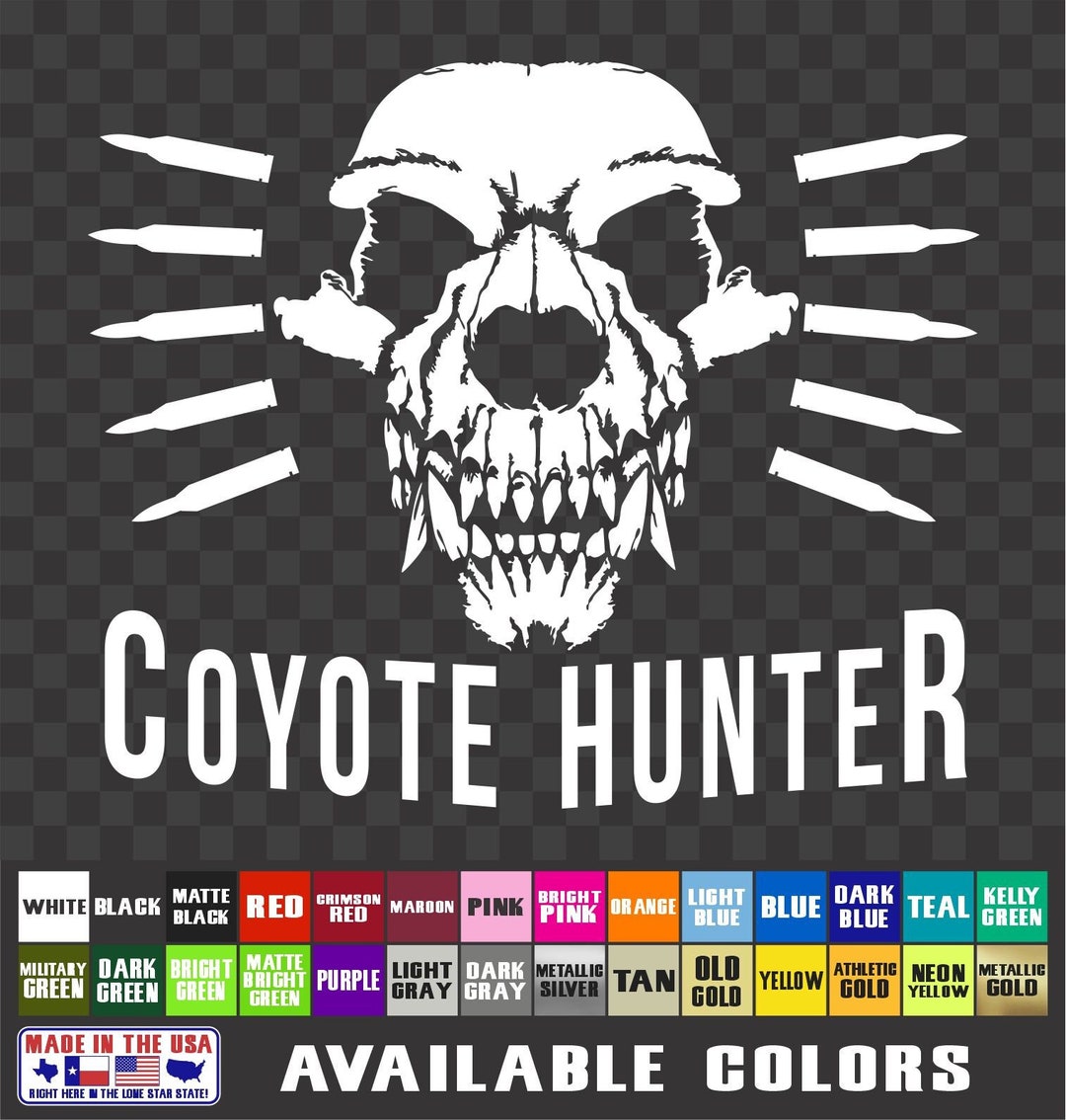 COYOTE HUNTING Sticker Skull Yote Dog Predator Varmint Hunter Vinyl ...
