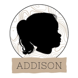 Custom Silhouette Picture | Round Wood Grain Frame | Digital File 8x10 & 5x7