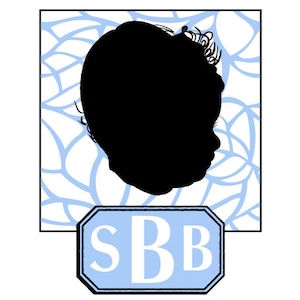 Custom Silhouette Picture | Geometric Background with Monogram or Name | Digital File 8x10 & 5x7