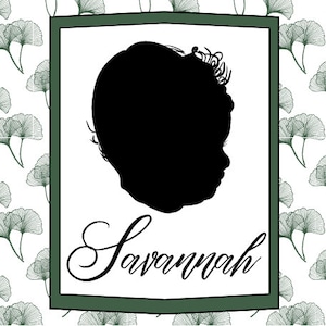 Custom Silhouette Picture | Gingko Leaves Background | Digital File 8x10 & 5x7