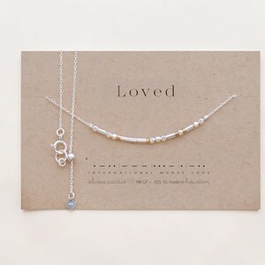 Custom Sterling Silver Morse Code Necklace, Hidden Message, Loved or Personalized Birthday Gift