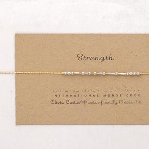 Morse Code Bracelet, Personalized Custom Word, 14K Gold Filled Sterling Silver, Gift for Her