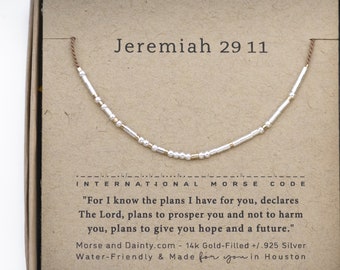 Bible Verse Morse Code Bracelet, Jeremiah 29 11 or Any Custom Bible Verse. Motivational Scripture for Encouragement - Jeremiah 2911 or any