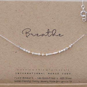 Custom Sterling Silver Morse Code Necklace, Hidden Message, Loved or Personalized Birthday Gift image 16