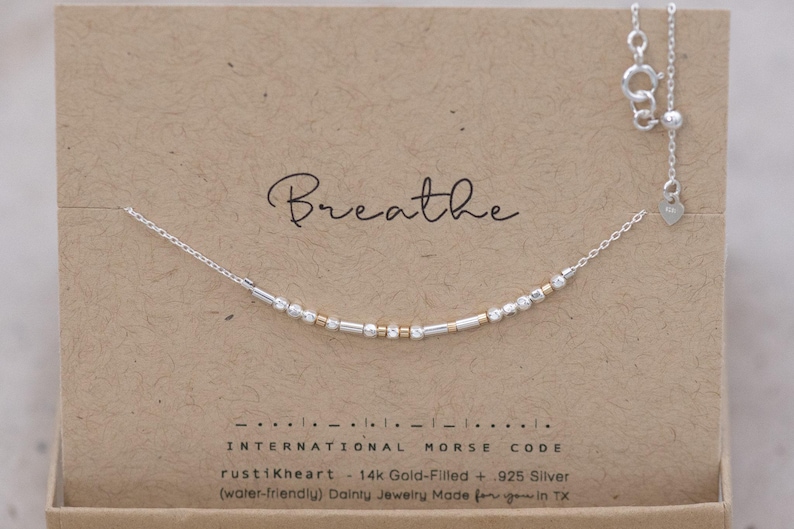 Custom Sterling Silver Morse Code Necklace, Hidden Message, Loved or Personalized Birthday Gift image 16