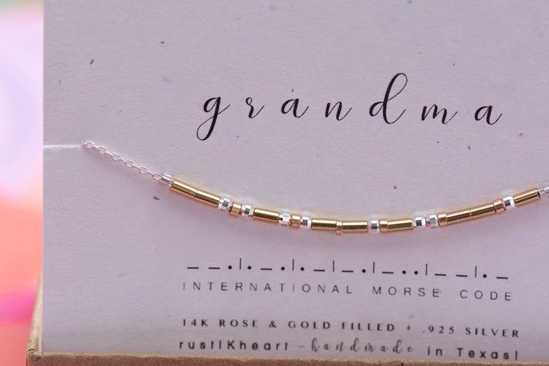 Grandma Morse Code Chain Bracelet Custom Friendship Gift | Etsy